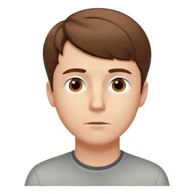 white guy looks up thoughtfully sticker