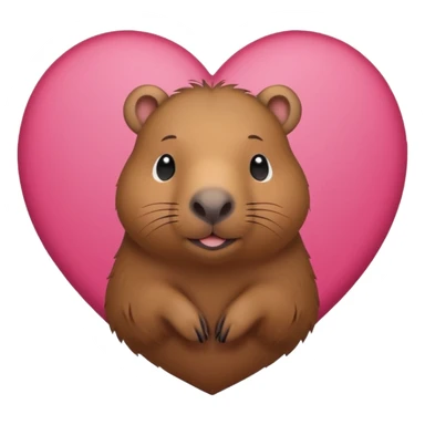 capybara in a heart sticker