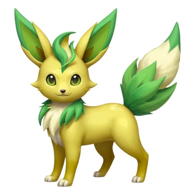 Shiny 4-legged Electrike-Virizion-Leafeon-Sprigatito-fusion, full body sticker