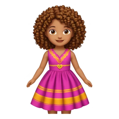Crie uma boneca morena com cabelo cacheado sticker