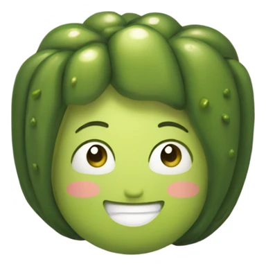 Cute little pickle that is smiling and has Rosie cheeks sticker