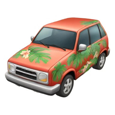 A car in a Hawaiian shirt  sticker