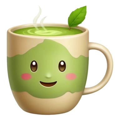 realistic looking matcha in all beige mug sticker