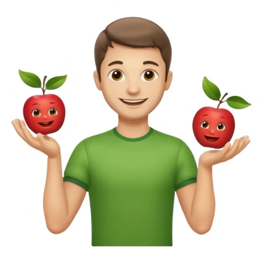 a Circus cute zelensky juggling two apple sticker