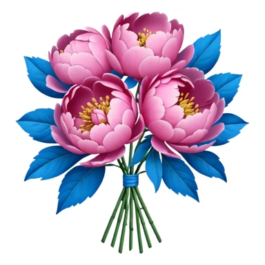 Boquet of flower peony sku blue  sticker