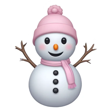 Cute white and light pink snowman sticker
