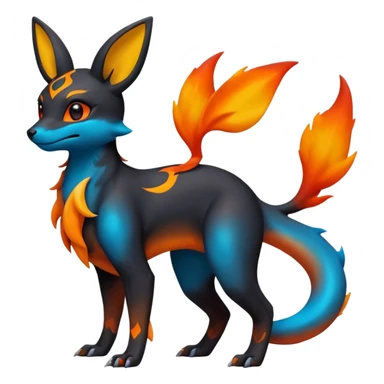 magma-gradients-colored Vernid-Salandit-Umbreon-Flareon-Hybrid (Full body) sticker