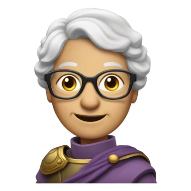 smiling old lady with glasses in Roman Soldier Armour  sticker
