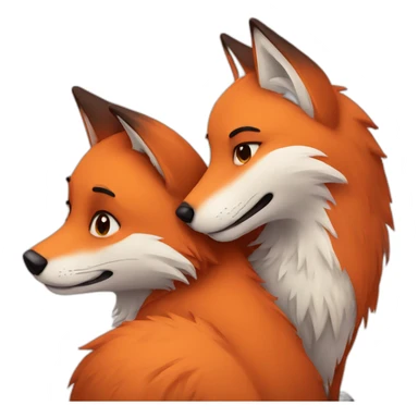 Fox hugs wolf sticker