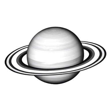 Saturn black and white simple outline small sticker