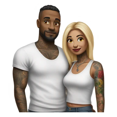 Hyper Realistic tattooed couple  sticker