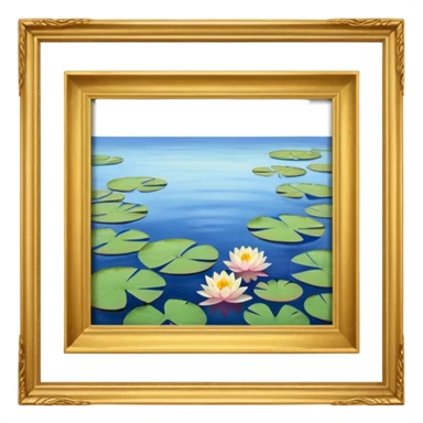 A gold picture frame with a Monet style painting in it. sticker