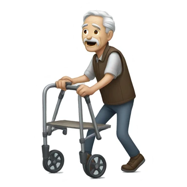 Metal walker for old people sticker