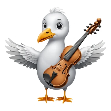 Seagull playing playing violin sticker