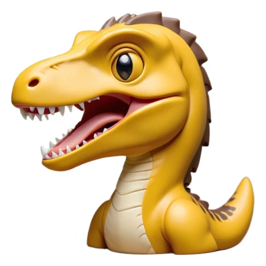 Cinematic Cute Yawning jurassic park Velociraptor Portrait Emoji, Head tilted slightly with a dramatic, wide-open yawn, showcasing a lean, powerful body with a relaxed snout and sleepy, half-closed eyes that hint at both ferocity and fatigue, Simplified yet irresistibly cute features, highly detailed, glowing with a soft, cozy prehistoric glow, high shine, relaxed yet expressive, stylized with a hint of whimsical ancient ease, soft glowing outline, capturing the essence of a drowsy yet endearing jurassic park Velociraptor that appears ready to stretch and yawn its way out of the screen! sticker