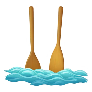 A very simple paddle icon with a small wave motif sticker