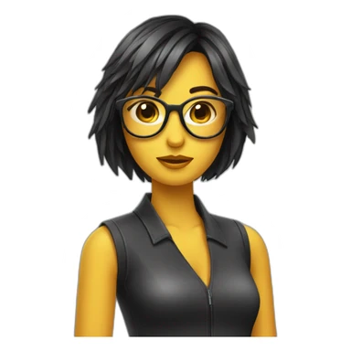 Chica con gafas flequillo sticker