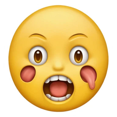 Yellow emoji doing choking emote sticker