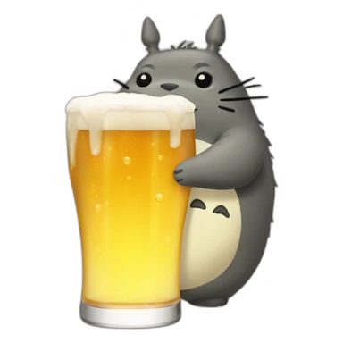 Totoro drink beer sticker