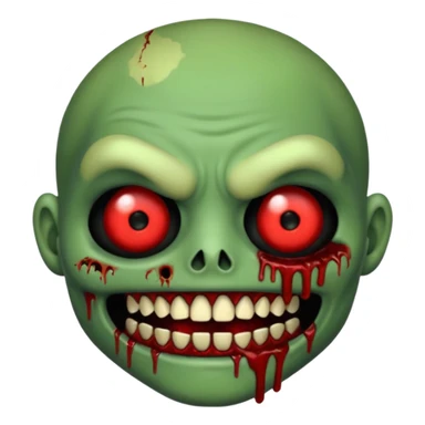 Zombie emoji with black grills  sticker