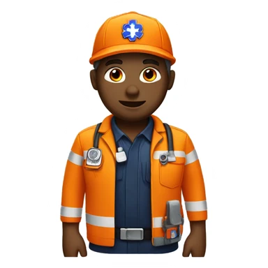 orange emt worker sticker