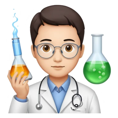 super realistic Chinese scientist sticker