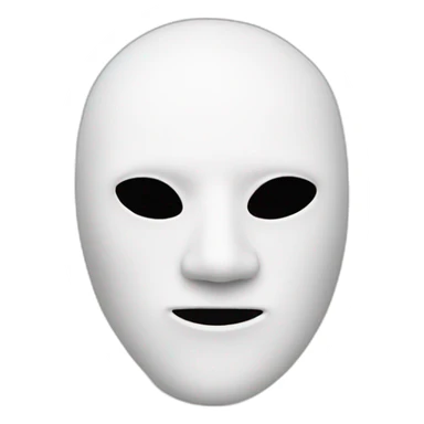 people with strange white mask sticker