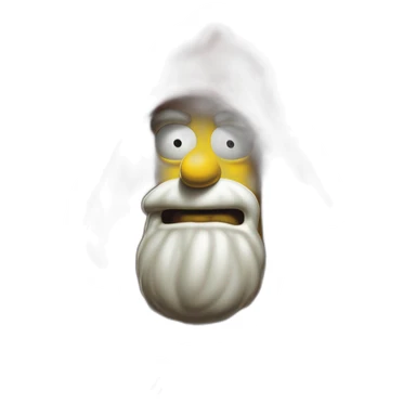 a close up of homer simpson wearing a red cloak, michael whelan and karol bak, by Andrew Ferez, pascal blanche, graphic artist magali villeneuve, mark simonetti sticker