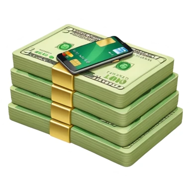 Dolares en efectivo, tarjetas, teléfono  sticker