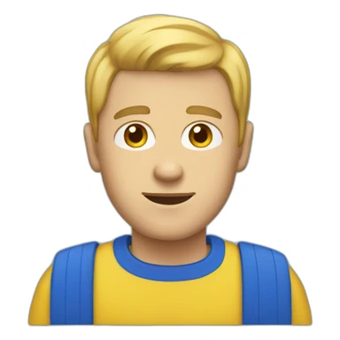 White Man in blue and yellow sweater sticker