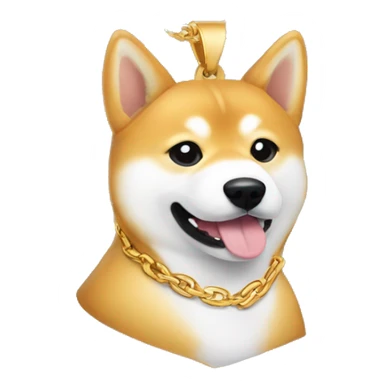 Shiba inu in a gold chain necklace  sticker