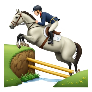 horse and rider jumping a ditch (3 day eventing) sticker