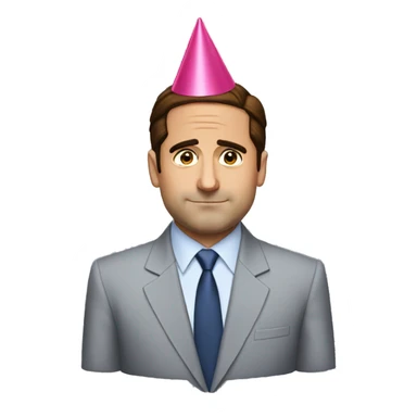 Michael Scott with a party hat sticker
