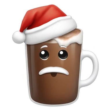 Hot chocolate wearing Santa hat sticker