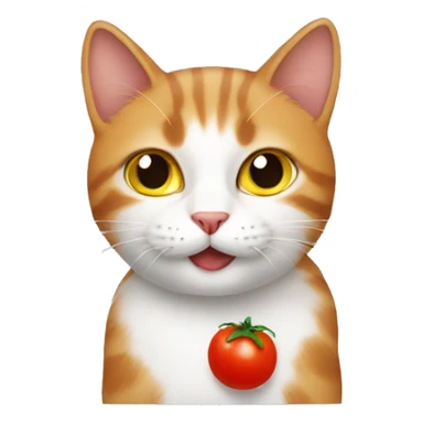 Cat with tomato sticker