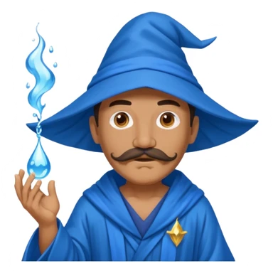 water wizard with mustache sticker