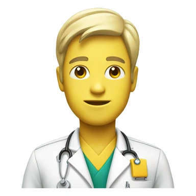 Aa yellow face with dokter uniform sticker