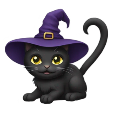 witch cat sticker