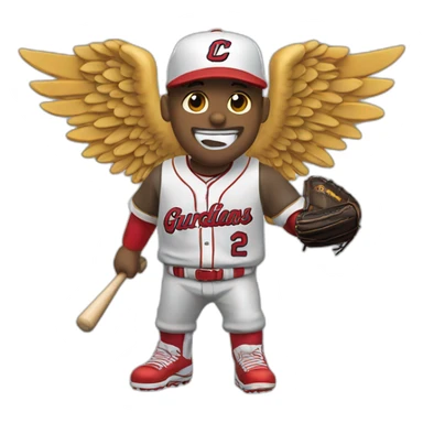 Cleveland Guardians Baseball with wings Logo MLB sticker