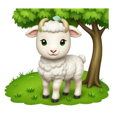 Lamb under tree sticker