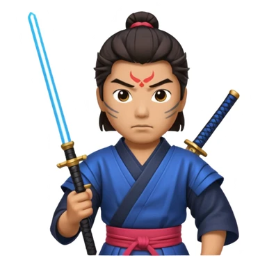 samurai with laser sword sticker