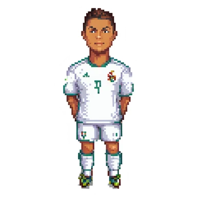 Cristiano Ronaldo iconic footballer pixel art portrait sticker