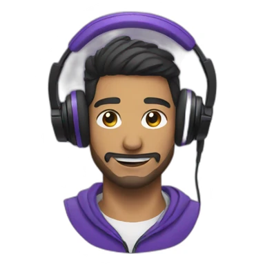 streamer twitch with headphones sticker