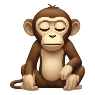 monkey tired sticker