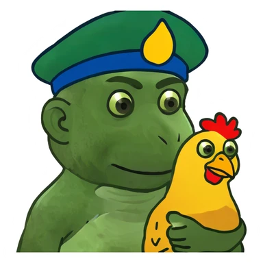 Monkey with chicken sticker