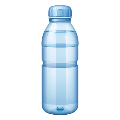 a use and throw plastic water bottle in a simple vector style sticker