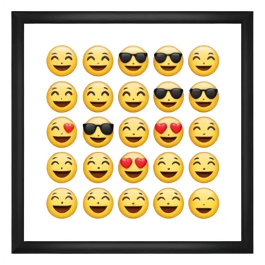 Lost média emojis joyeux noir sticker