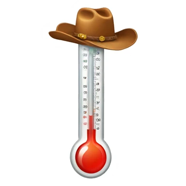 thermometer emoji with a cowboy hat sticker