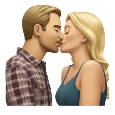 Caucasion male kissing blonde woman  sticker