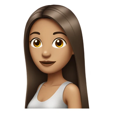 Very beautiful brunette girl with straight hair sticker